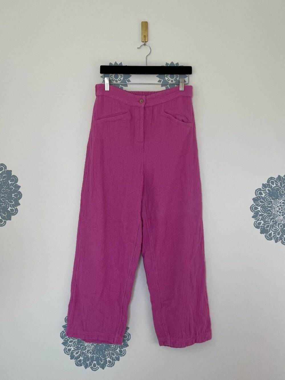 Free People Like A Cloud Trouser Pants in Magenta Pink Size Medium